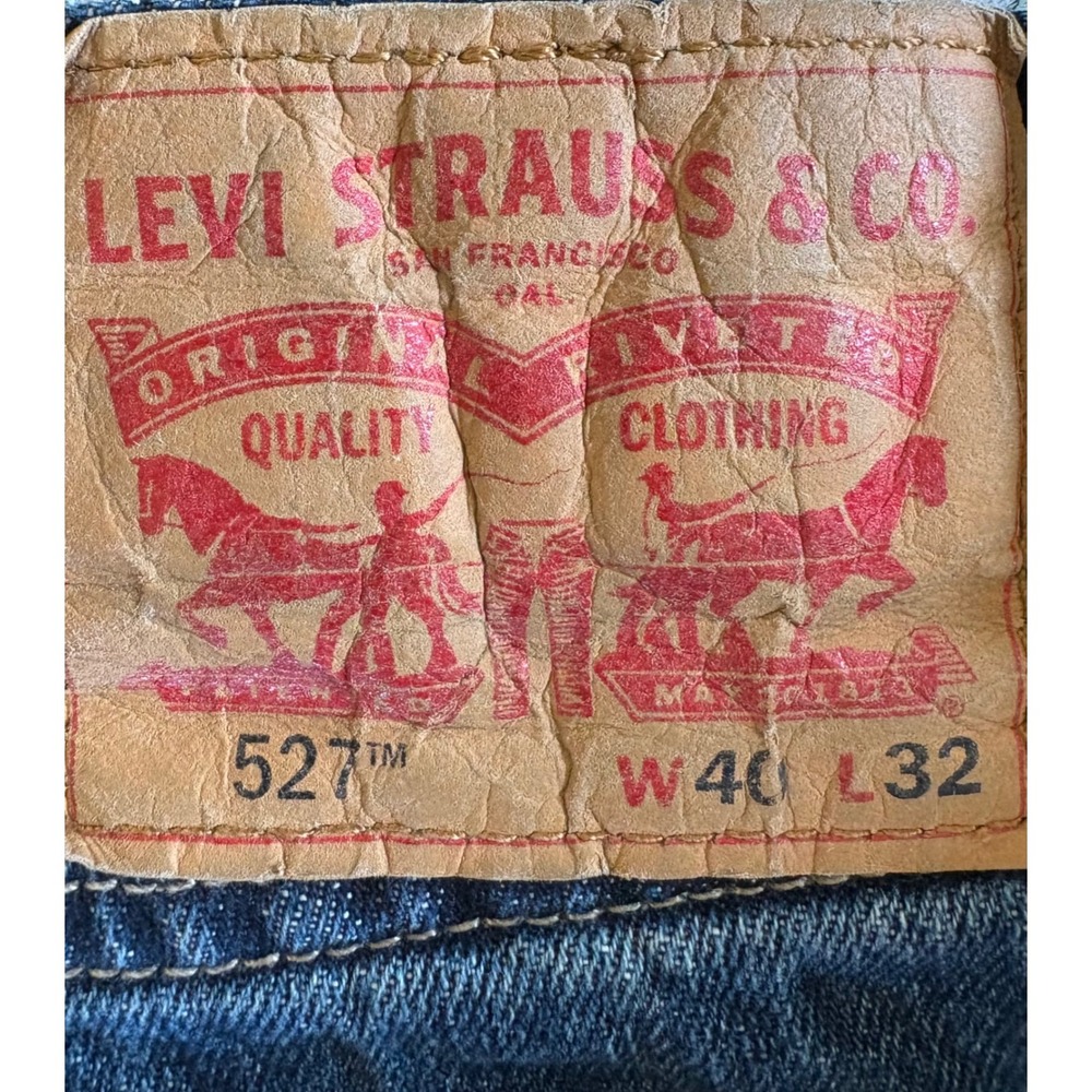 Levis 527 Bootcut Jeans Mens 40x32 Dark Wash Denim Pants - Picture 4 of 9